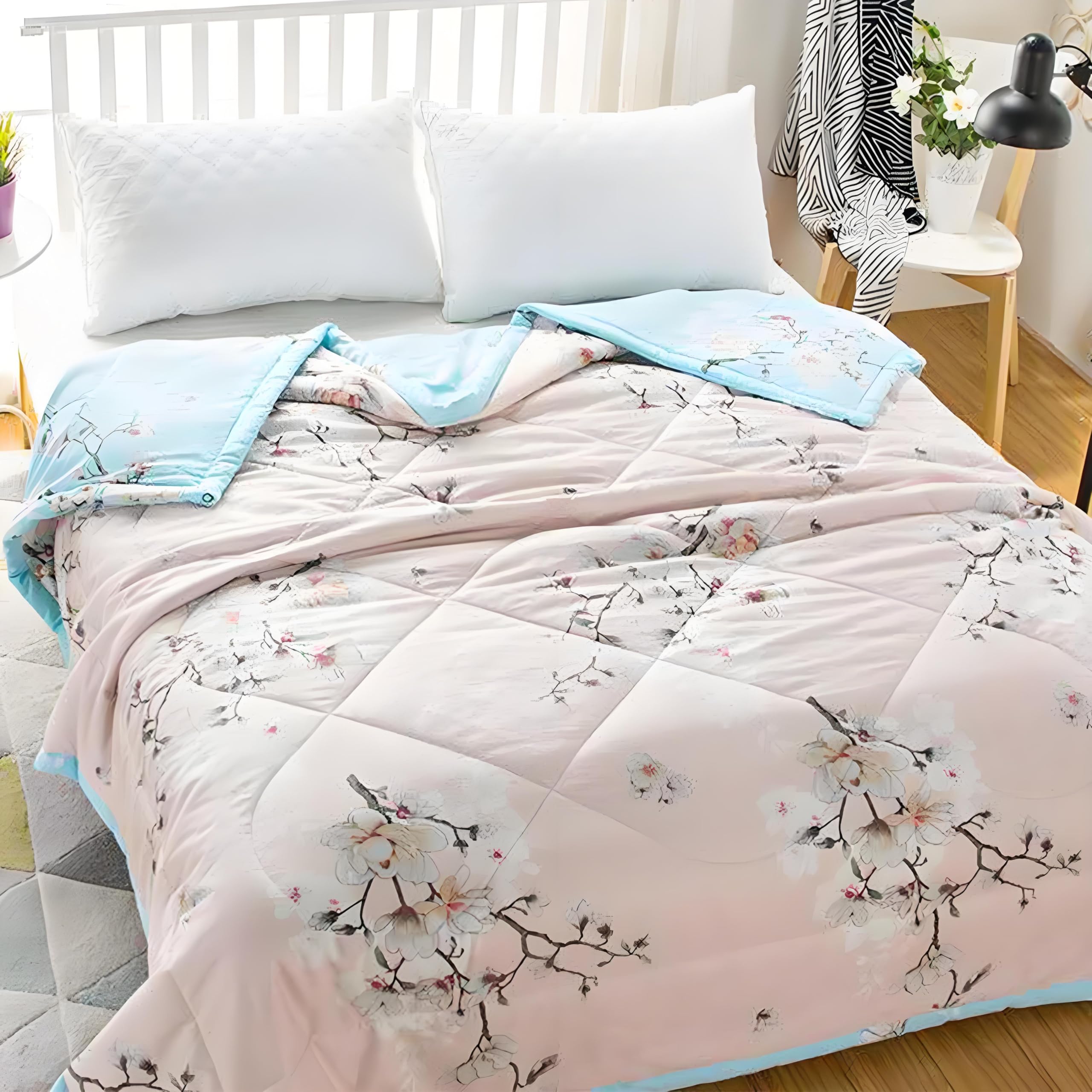 Byour3® Bedovertrek Organisch Katoen Eenpersoon Simple Double King Size Deken Beddengoed Multifunctionele Ambachtelijke Doek Deken Decor Wasbare Duurzame Sofa Cover (Nachtblauw, Double
