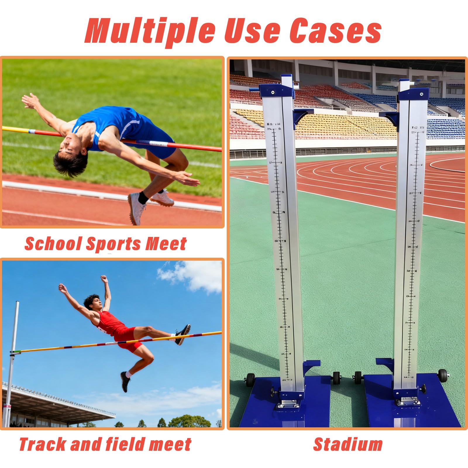 Moveable Aluminum Posts for Training High Jump, Track and Field Competition High Jump Tester, 1 Pair High Jump Training Equipment for Athletics Events