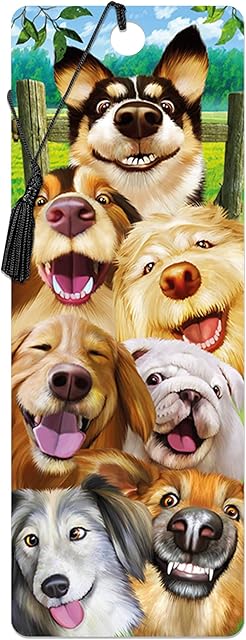 3D LiveLife Bookmark - Canine Selfie from Deluxebase. A Dog Bookmark with lenticular 3D Artwork Licensed from Renowned Artist Michael Searle
