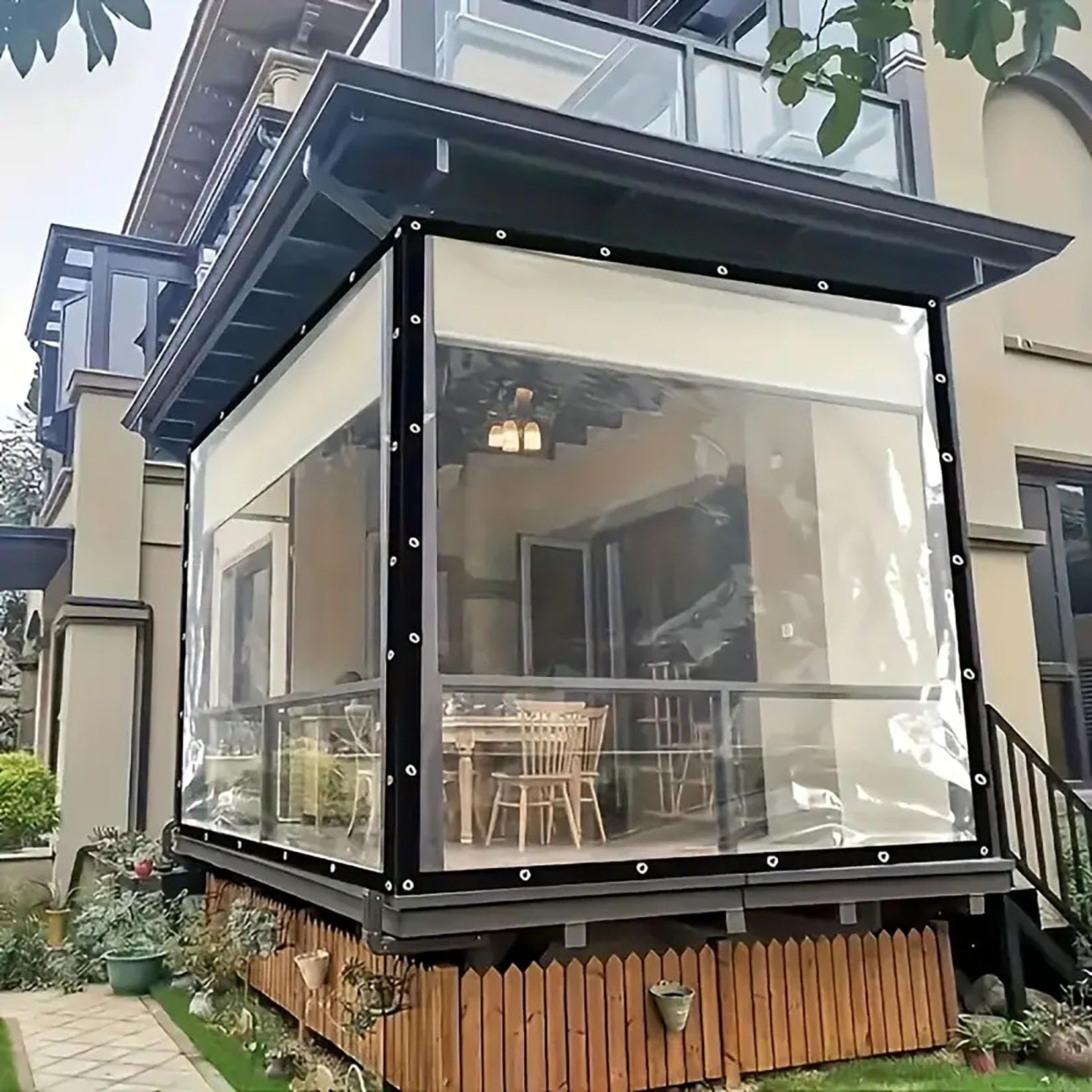 Lona transparente para muebles de jardín impermeable y protectora contra el polvo exterior