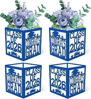 Sinasasspel 4 PCS Graduation Table Centerpieces Boxes 2026 Congrats Grad