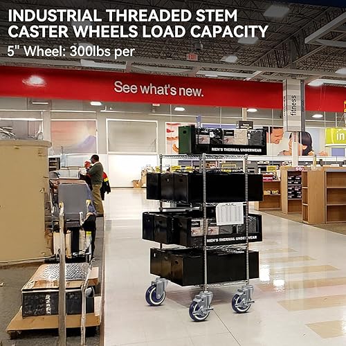 Miniatura 5 de NINOSO Kit de repuesto de ruedas para carrito de compras de 4 pulgadas juego de 4 ruedas de poliuretano roscadas para carritos muebles supermercados