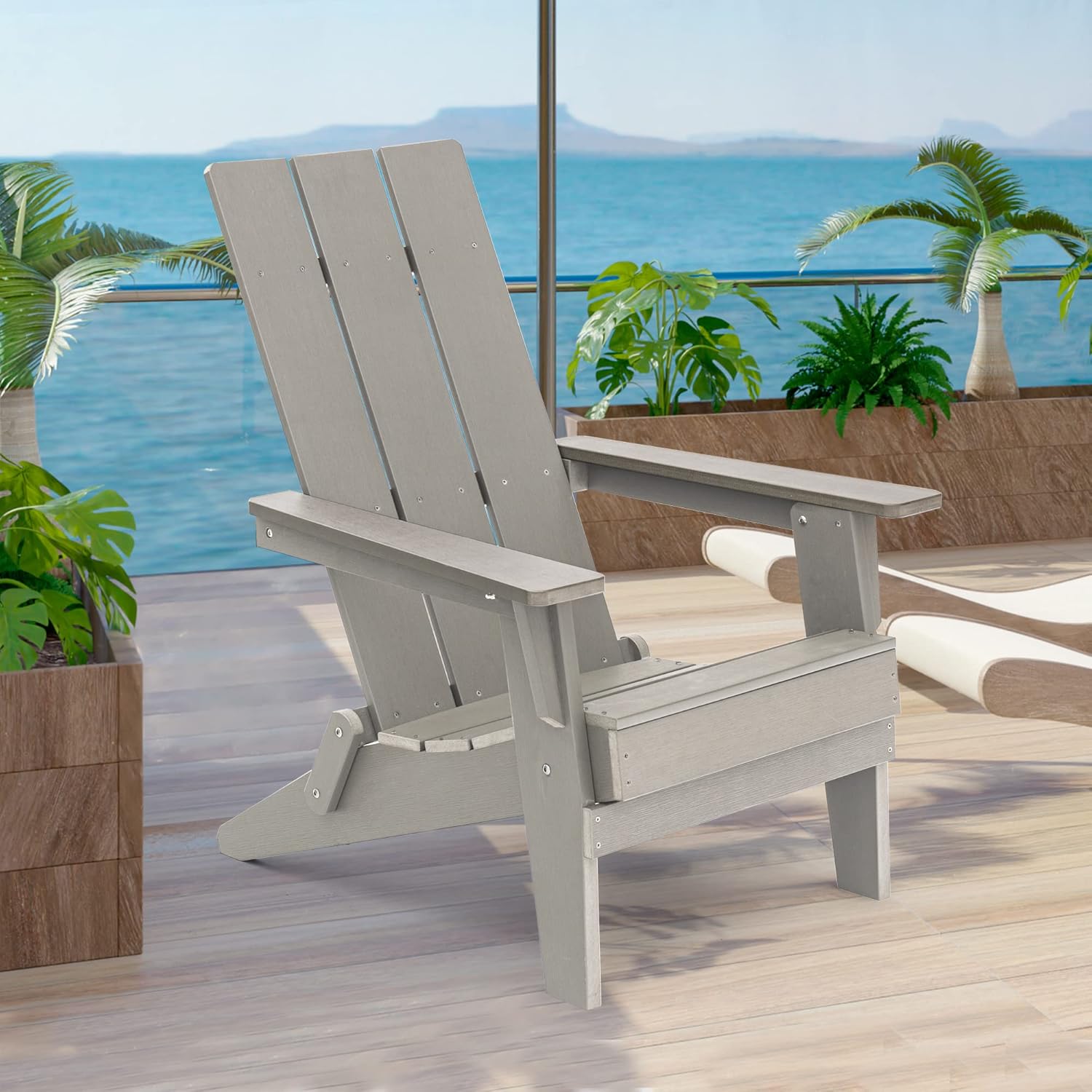 Bunannm Adirondack Chair Patio Single Folding Chair Balcony
