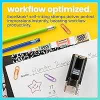 Vista 2 de ExcelMark Sello redondo para profesor - Estrella feliz - tinta roja