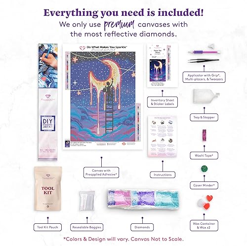 Miniatura 4 de DIAMOND ART CLUB Kit de pintura de diamantes Paint The Moon  bolígrafo de taladro, paquete de 2