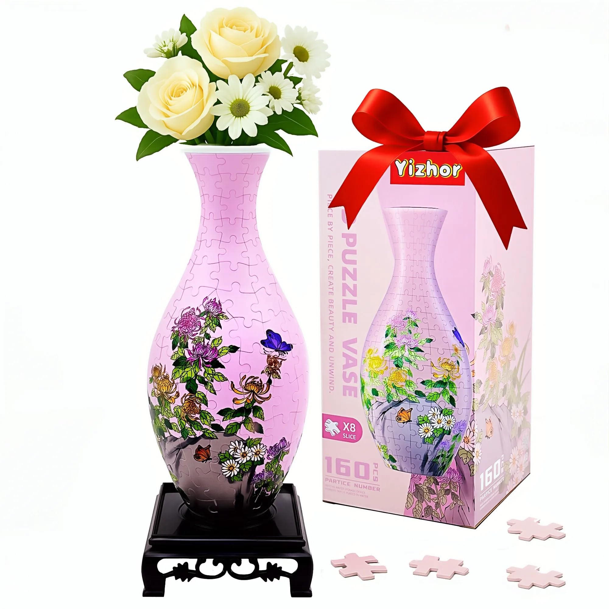 Amazon.com: Yizhor 3D Puzzle Vase Gift for Women, 160-Piece DIY