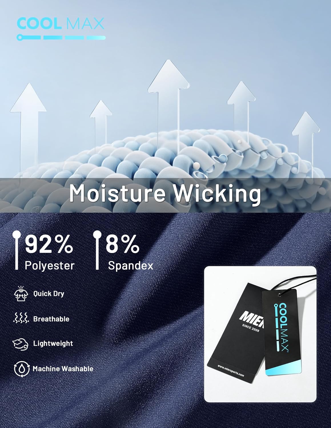 MIER Short Sleeve COOL MAX Running Shirts for Women, Moisture Wicking & Quick Dry Workout Athletic T-Shirt, Crew Neck Gym Top - Image 3