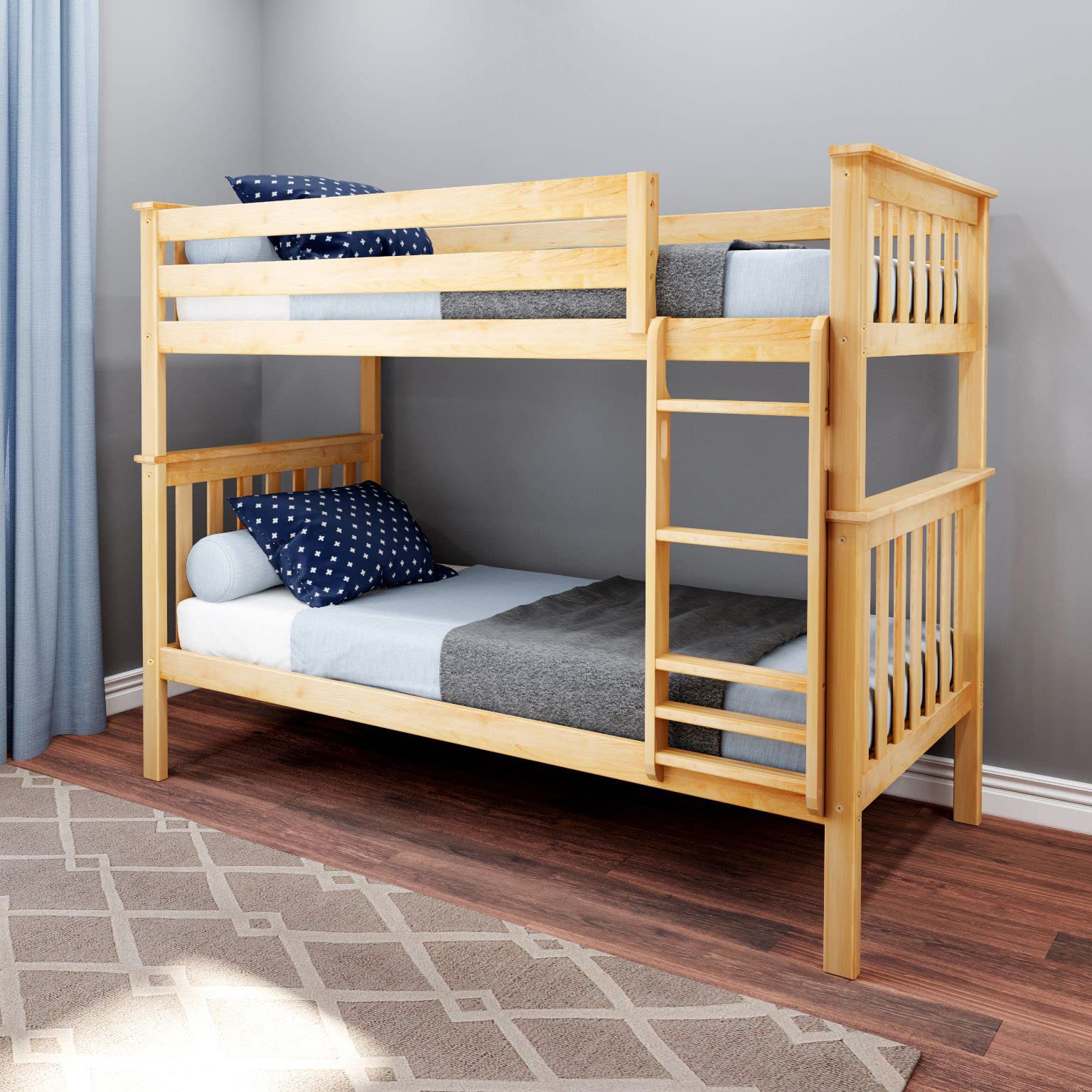 Max & Lily Kids Twin Over Twin Bunk Bed