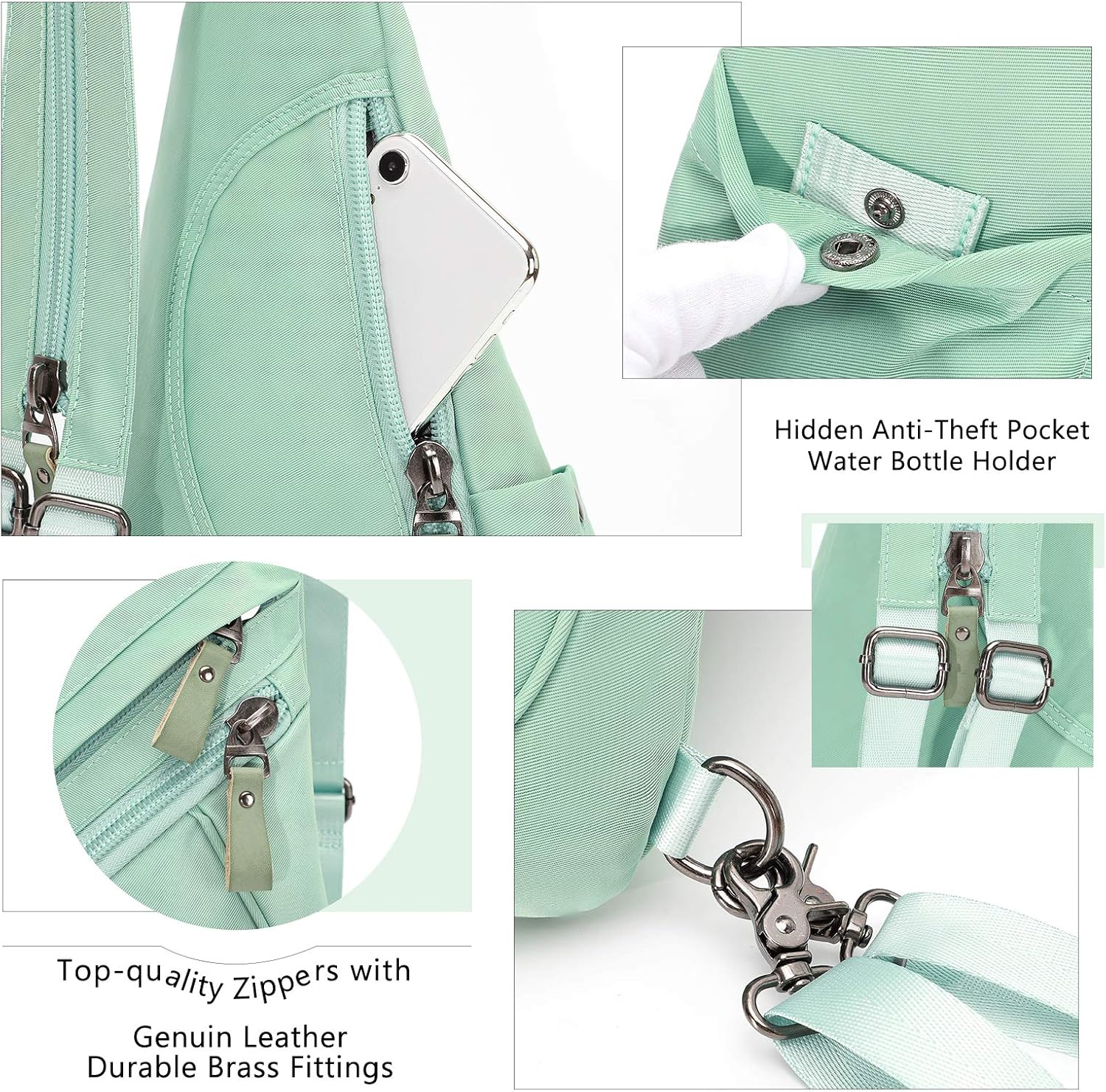 KL928 Nylon Sling Bag - Small Crossbody Backpack Shoulder Casual Daypack Multipurpose Rucksack for Men Women - Image 4