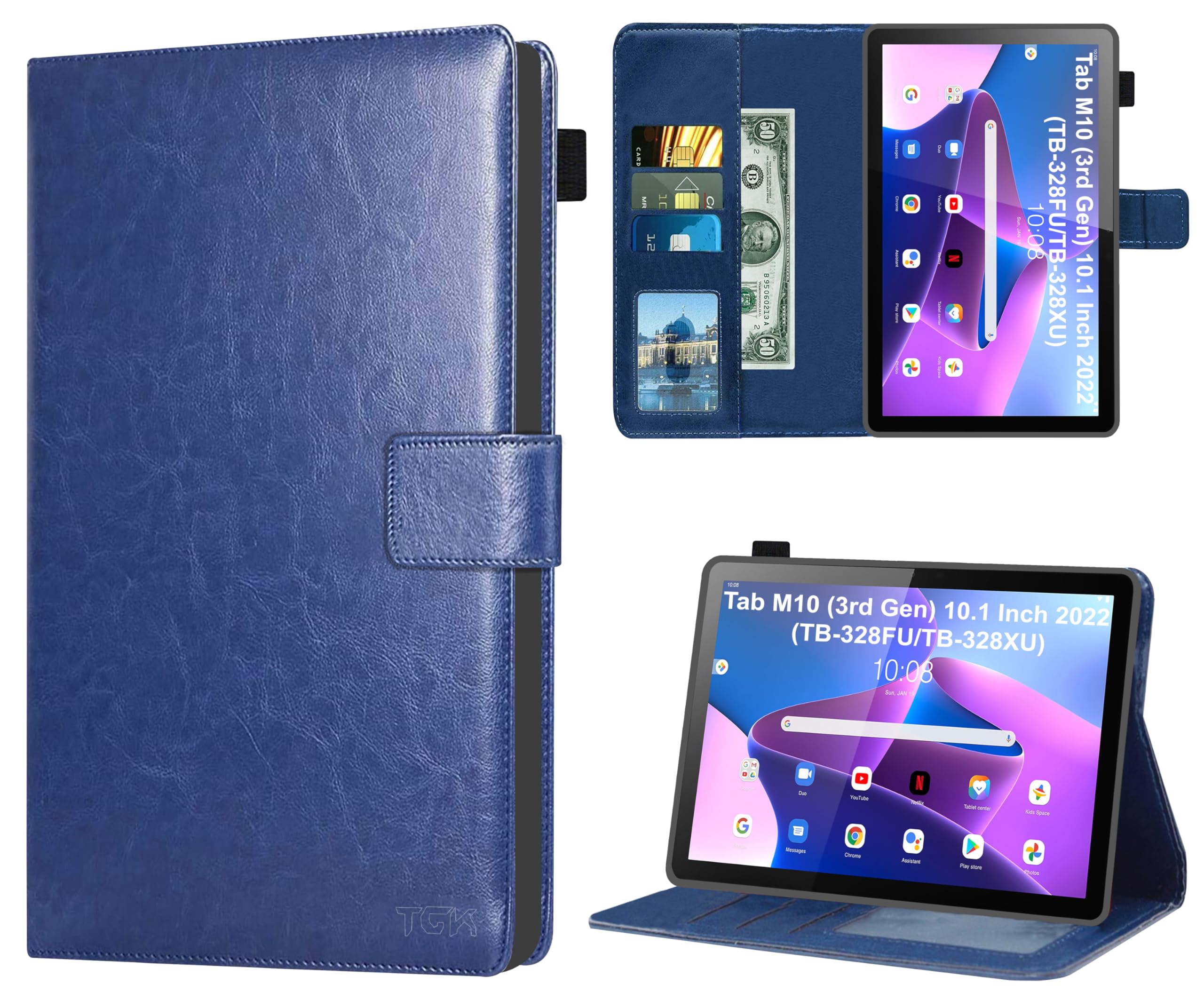 TGK Multi Protective Wallet Leather Flip Case Cover for Lenovo Tab M10 FHD 3rd Gen 10.1 inch TB328FU TB328XU, Blue (B0BBRHVKPN) Amazon Price History, Amazon Price Tracker