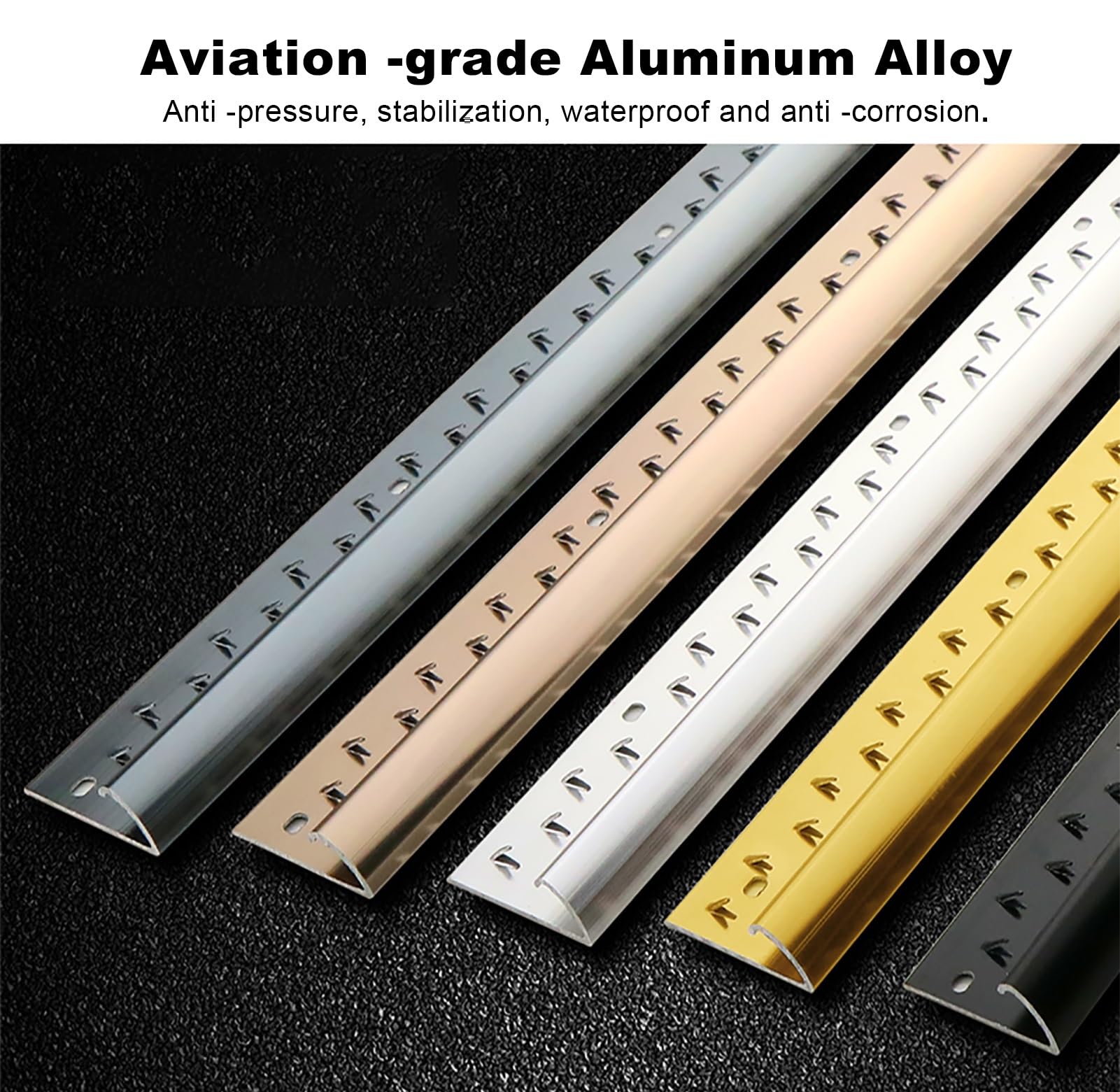 Listwa przejściowa aluminiowa typu Z do drewna i wykładziny/płytek – 90 cm długości, listwa wykończeniowa do gładkich przejść między podłogami(Silver)