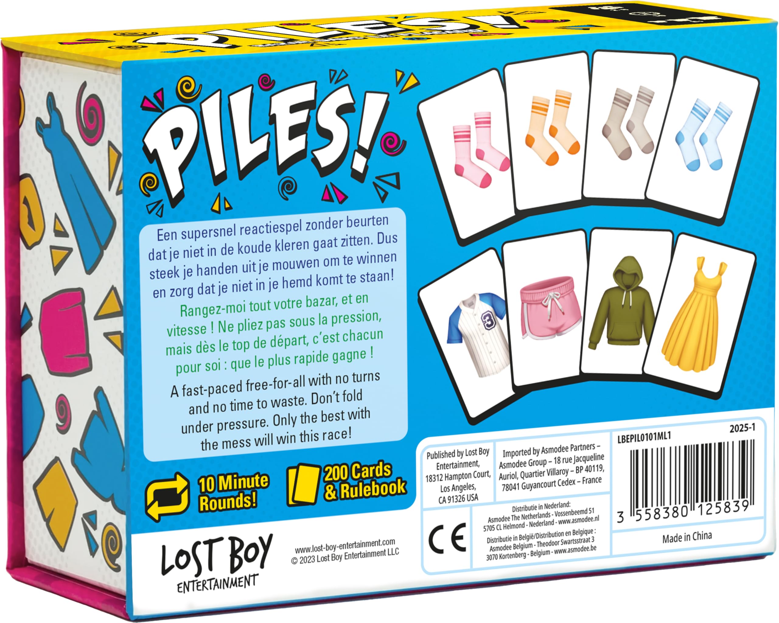 Asmodee Juego de cartas Piles! - Juego de acción rápida para 2-8 jugadores