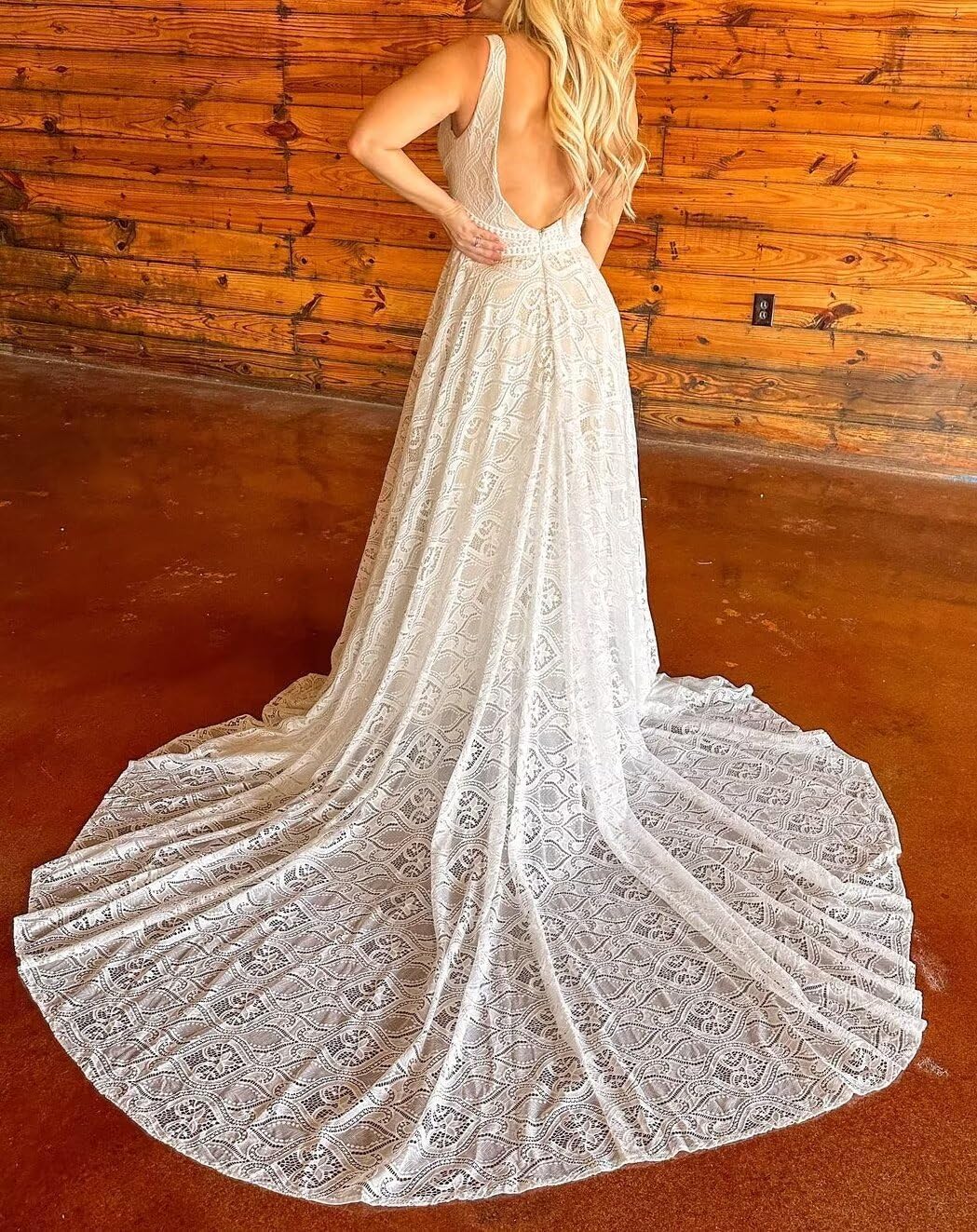 YMFFW A Line Wedding Dresses Boho for Bride Vintage Detachable Sleeves Lace Wedding Gowns Bohemian Bridal Dresses 2025