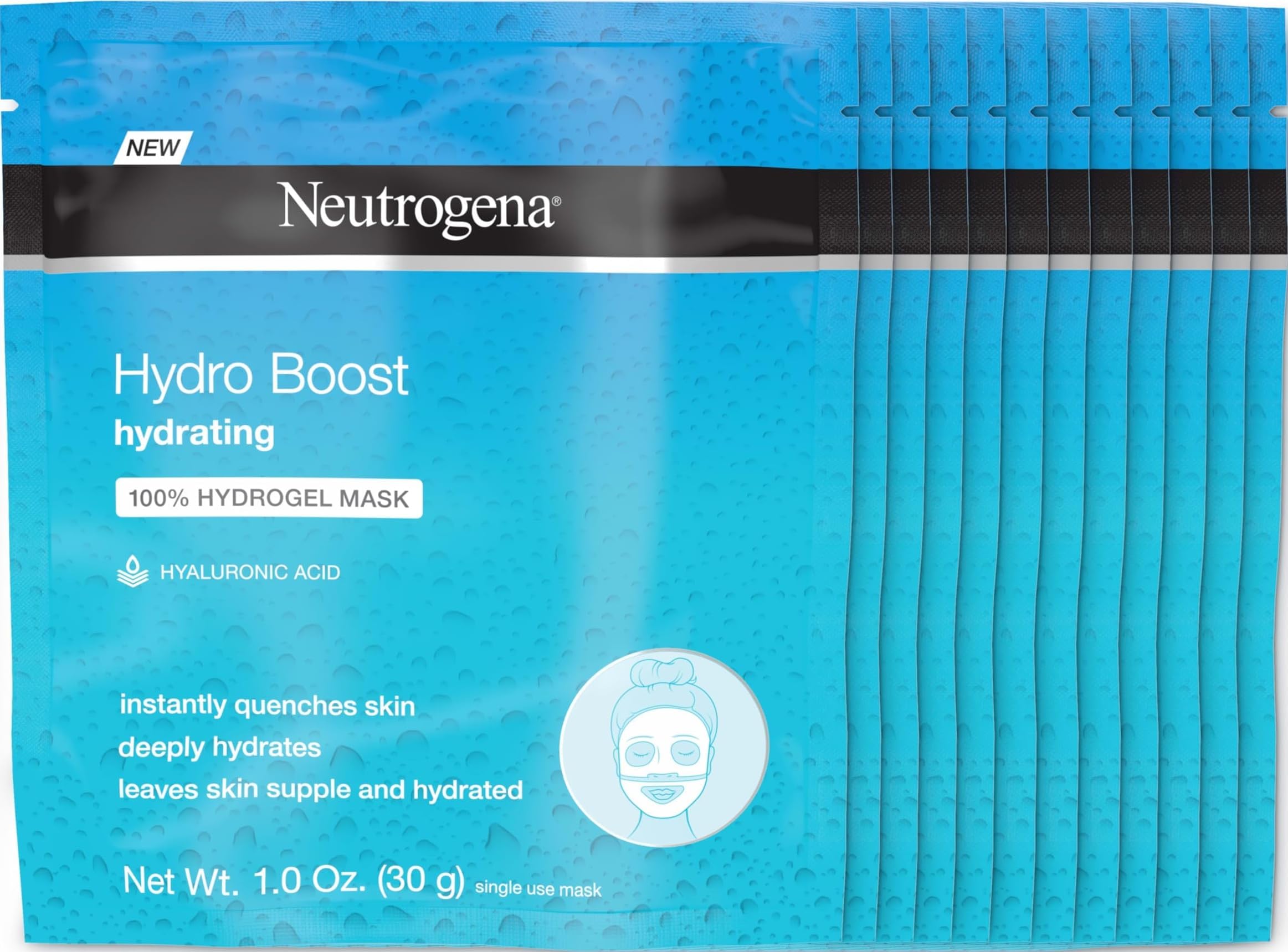 Neutrogena Hydro Boost Hydrating Face Sheet Masks, 12 Pack of 1 oz