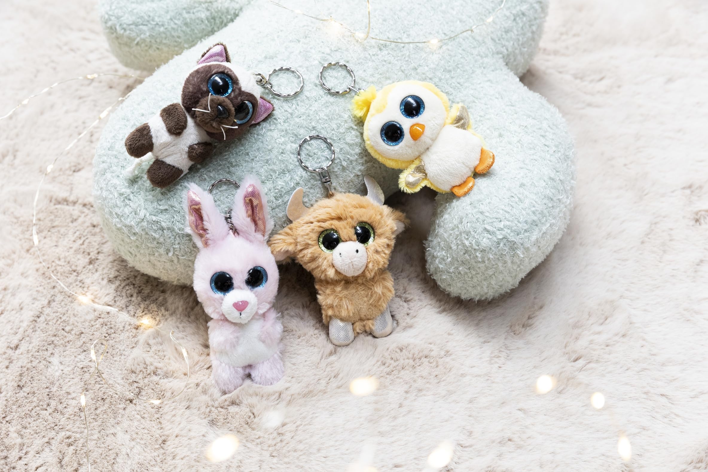 GLUBSCHIS 63020 - Llavero Gato siamés Selma de 9 cm, Beige, Fiel acompañante de Peluche para Mochila o Bolso, Llavero para Grandes y pequeños — view 4
