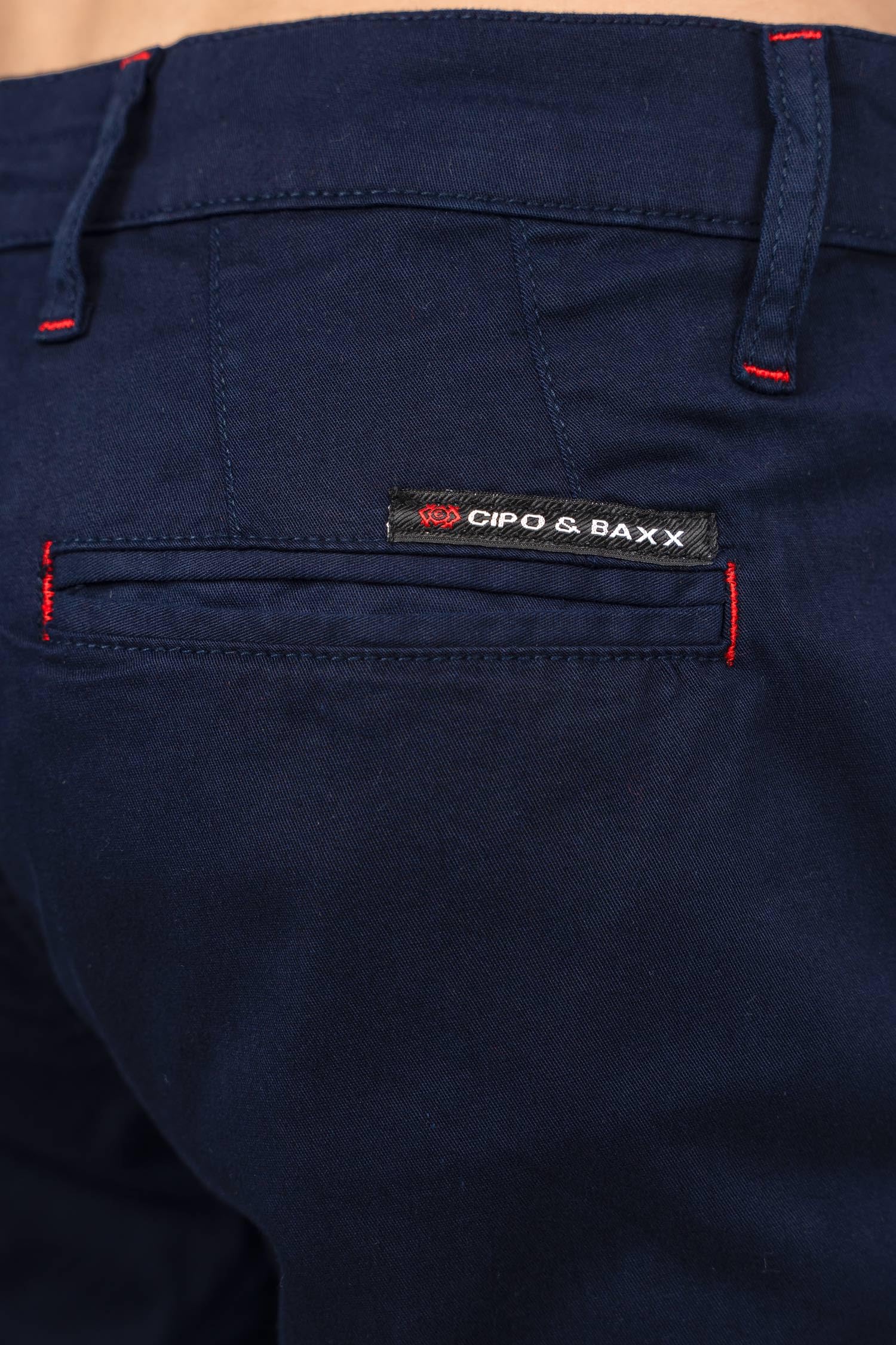 Cipo & Baxx Herren Stoffhose Slim & Regular Fit Baumwoll-Mix | Stretch Chino und Casual Hose, atmungsaktiv, für Büro, Freizeit und Alltag, stilvoll, vielseitig kombinierbar