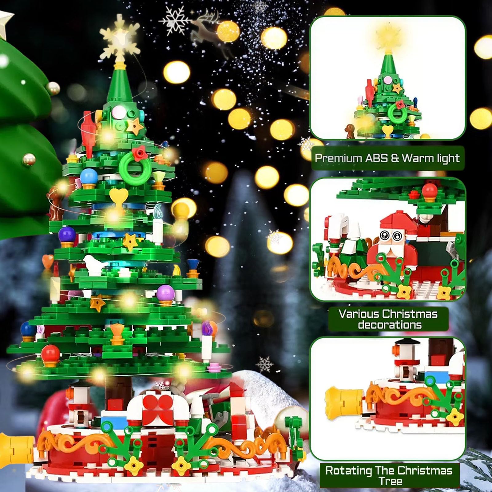 Gingerbread House Kit Christmas Tree Building Set With LED Light ...