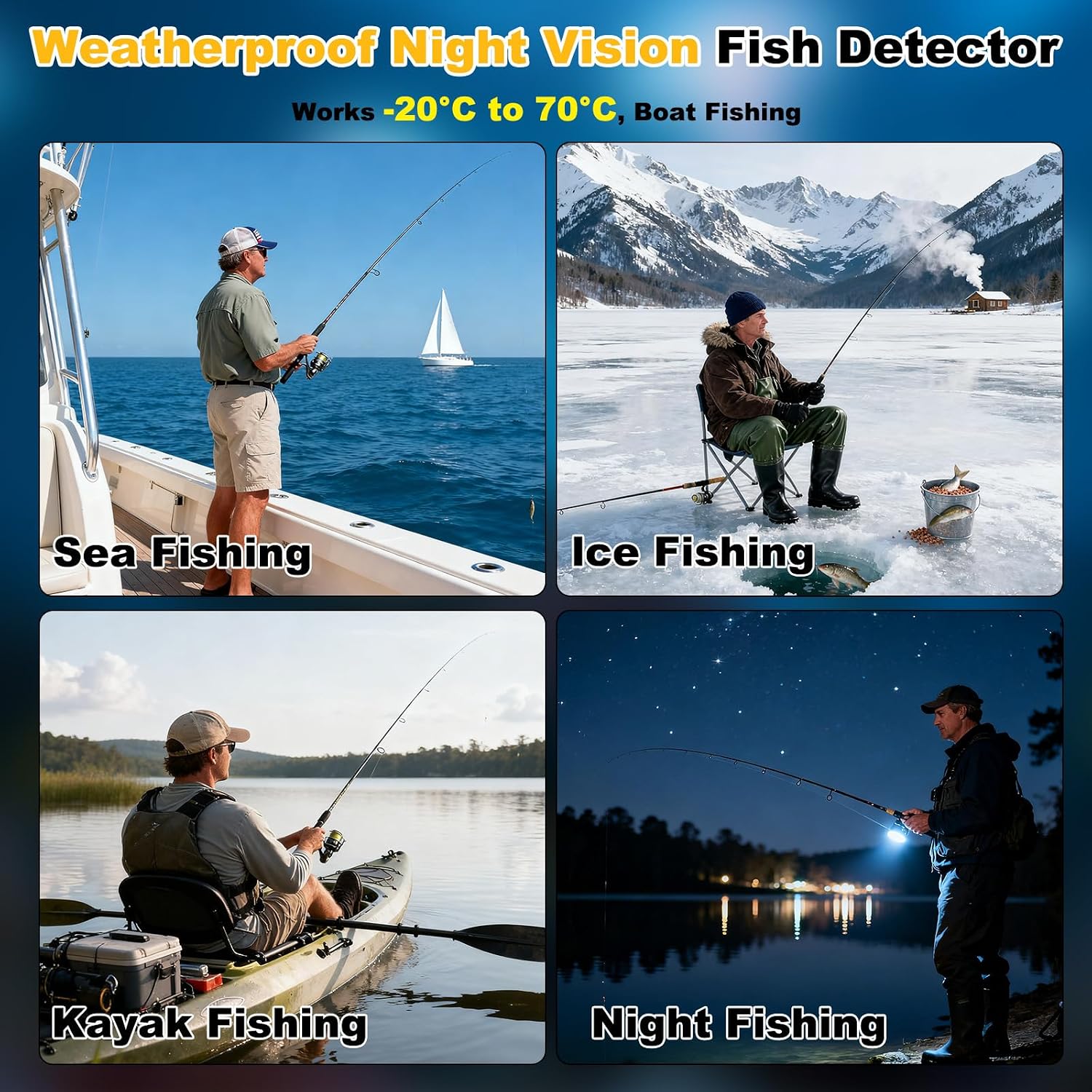 Underwater Fishing Camera, 1080P Undewater Cameras for Fishing with Infrared Night Vision Light, 5" IPS Display Fish Camera with 100ft Cable,Upgraded HD Lens for Ice Lake Boat Kayak Night Fishing