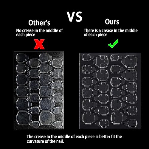 Miniatura 6 de OwlkOrmy 240 pestañas adhesivas finas y transpirables, 10 hojas de pegamento para uñas postizas, puntas súper adhesivas de doble cara (gel de