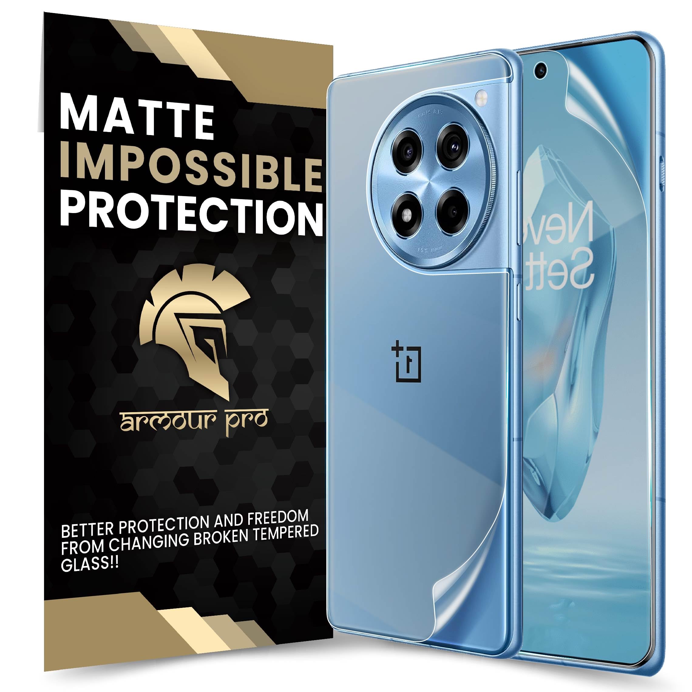 ArmourPro Screen Protector for OnePlus 12R 5G - Front and Back Nano Fiber Unbreakable Membrane Case Friendly Full Edge to Edge Screen Coverage & Installation Kit (Matte) (B0D6GDQLFF) Amazon Price History, Amazon Price Tracker