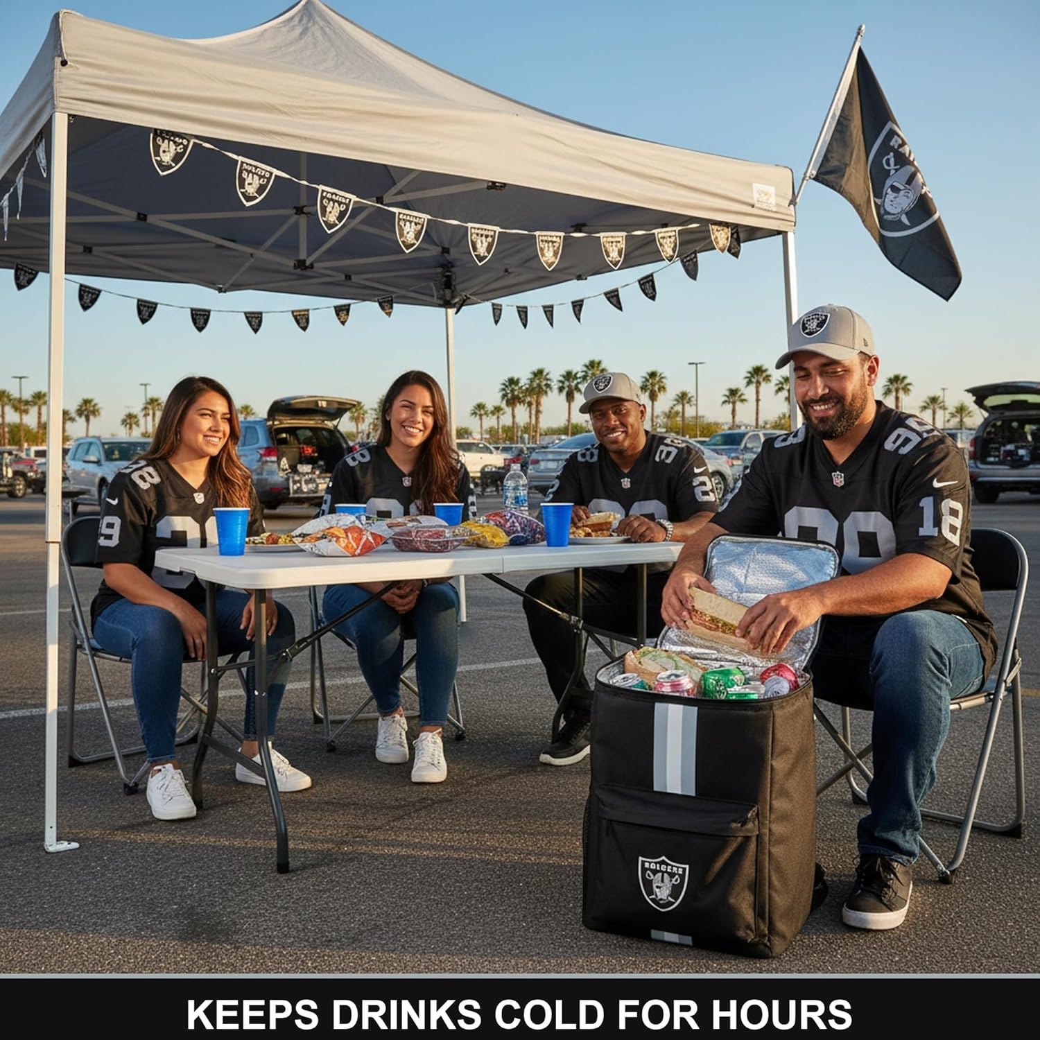 Cooler Backpack – Portable Soft Sided Ice Chest – Insulated Bag Holds 36 Cans - Football Gear – Show Your Team Spirit with Officially Licensed Fan Gear