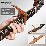 Sondery Guitar Capo Trigger Tension Adjustable Professional for 6 Strings Acoustic and Electric Guitars Perfect Tone on Any Fret with Guitar Bridge Pin Puller