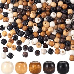 Mxxipp 200pcs Large Hole Wooden Beads - 10x13mm Round Spacer Beads, 5 Colors, For Jewelry Making & DIY Crafts - View #8