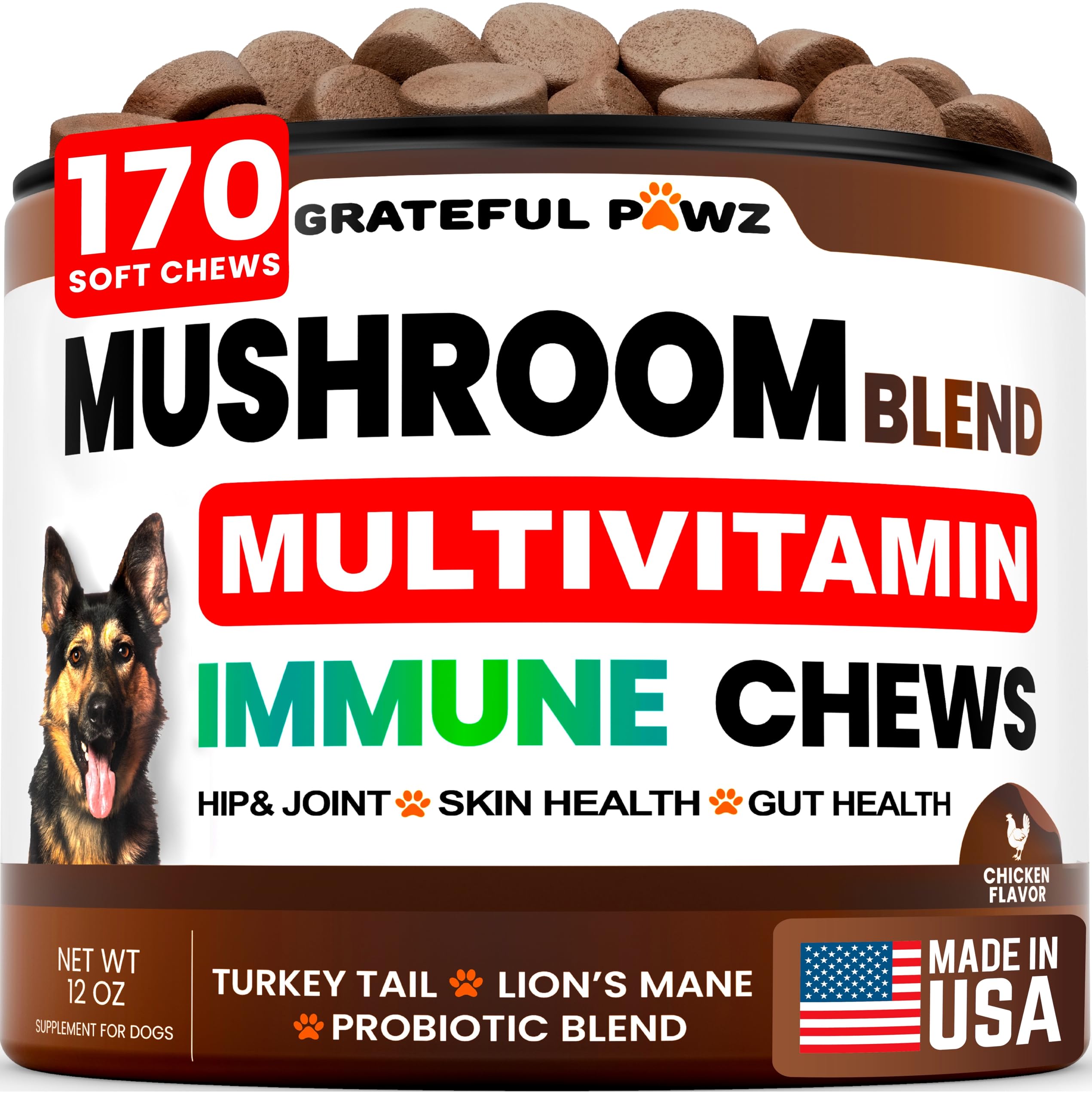 Grateful Pawz Turkey Tail Chews
