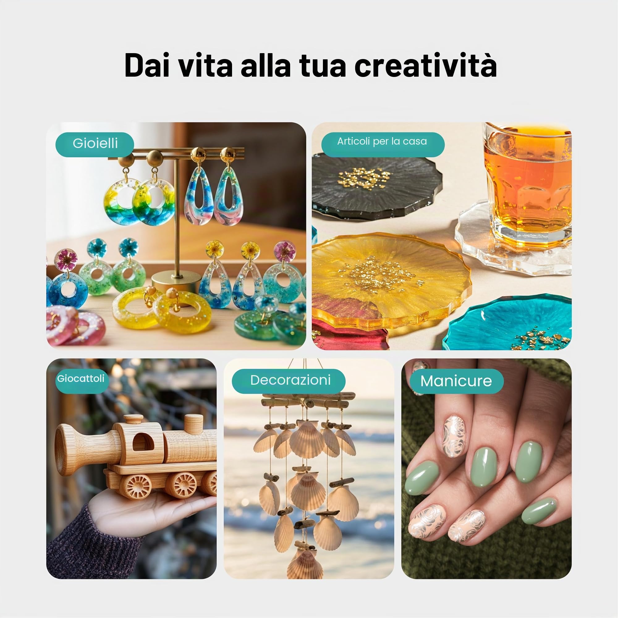Resiners Kit di attrezzi rotativi senza fili,kit di perforazione e lucidatura in resina,regolabile a 5 velocità,kit elettrico da 54 pezzi per la creazione di gioielli per forare,lucidare,carteggiare