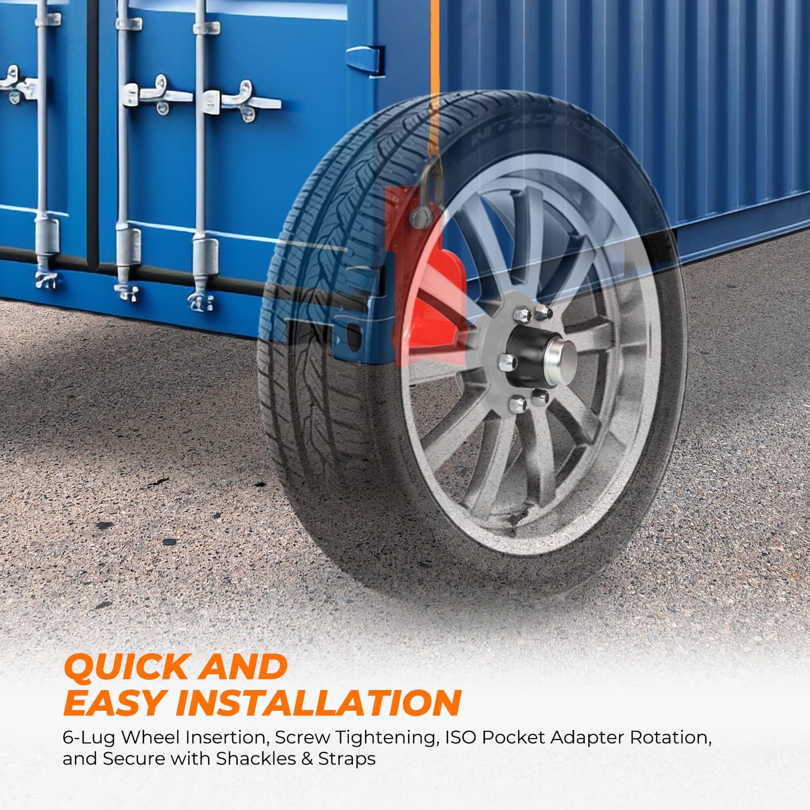 Atesilor 2 Pack Shipping Container Wheels 6 Lug, Axles Kit with