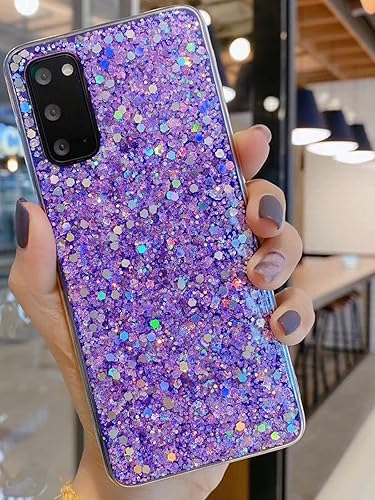Diseñada para Samsung Galaxy S22, con purpurina brillante para mujeres y niñas, bonita funda protectora de goma delgada para Galaxy S22 5G de 6.1