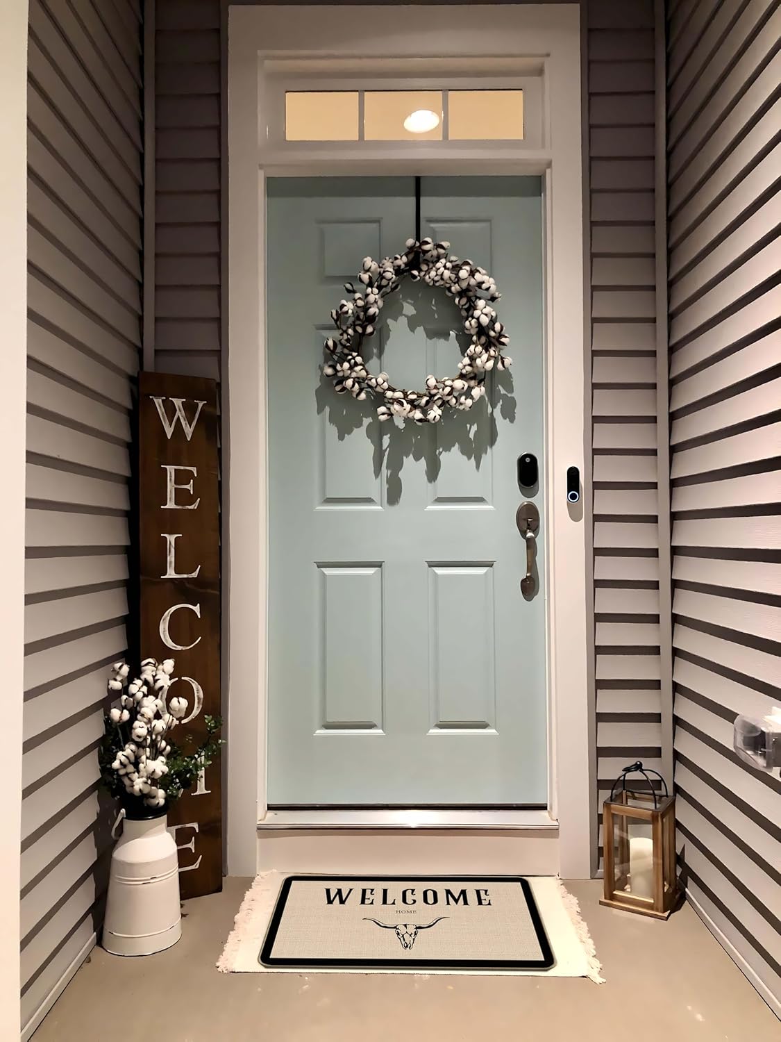 Western Bull Skull Welcome Home Door Mat 17 x 30,Cow Skull Farmhouse Home Decor Door Mat,Western Doormats for Outdoor Entrance Home Indoor