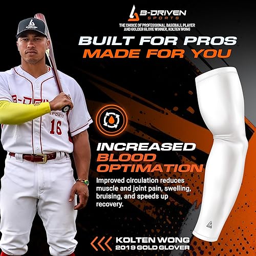 Miniatura 3 de B-Driven Sports Compression Arm Sleeve For Men Women Youth  Athletics, Sun Protection, Medical