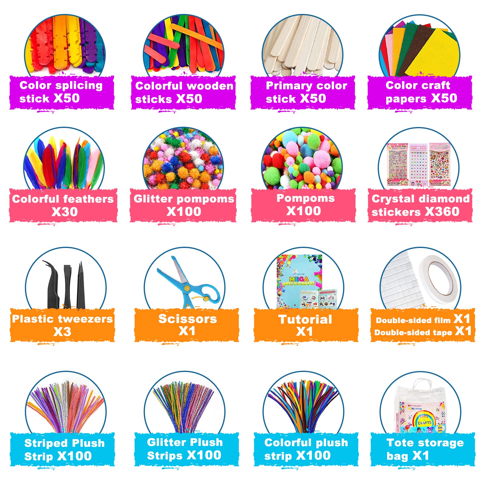 Kit de bricolage pour enfants, 2500 pièces, artisanat, cadeau d'anniversaire