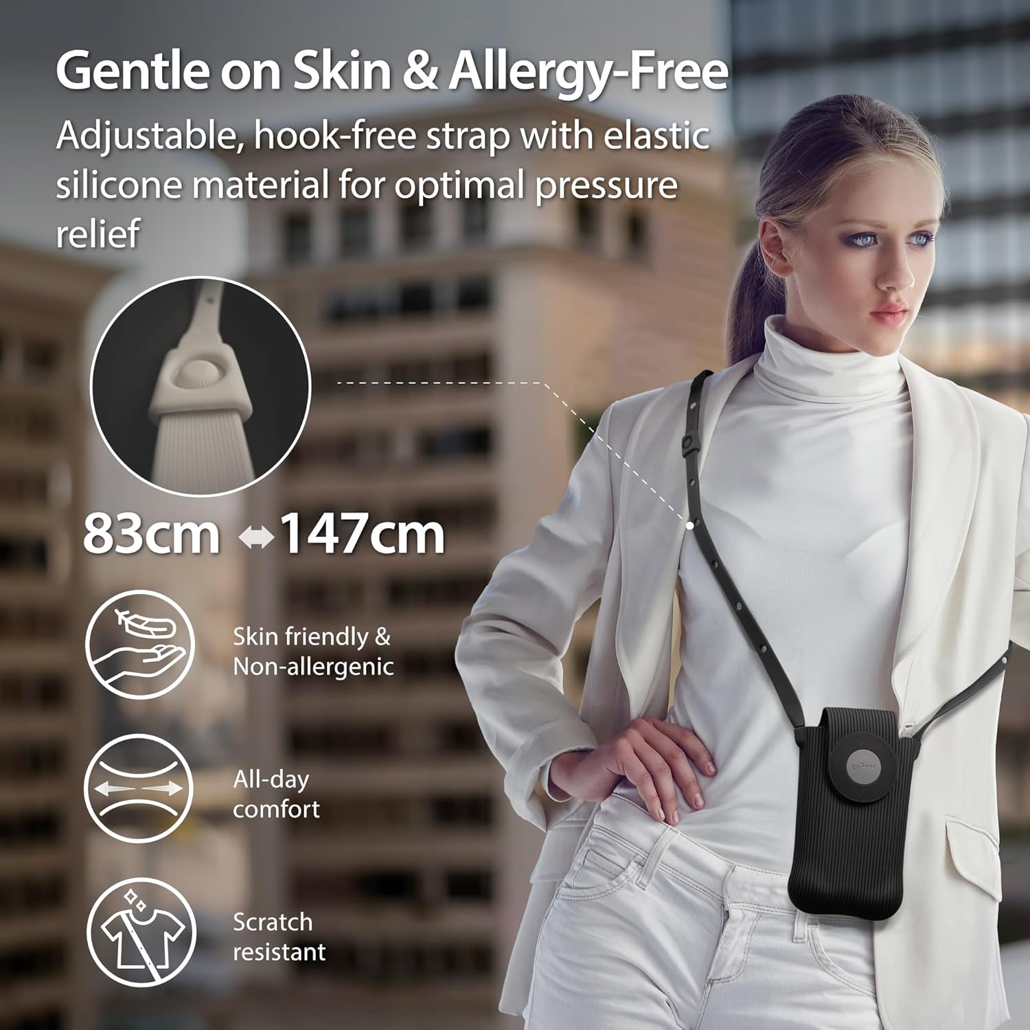 BONE Crossbody Phone Bubble Bag 2, Phone Purse with Impact-Absorbing Design & Magnetic Closure, Adjustable Silicone Lanyard
