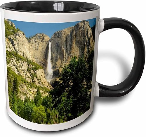 Miniatura 4 de 3dRose Upper Falls Merced River Yosemite Np California USA - Taza de dos tonos, 11 onzas, color negro