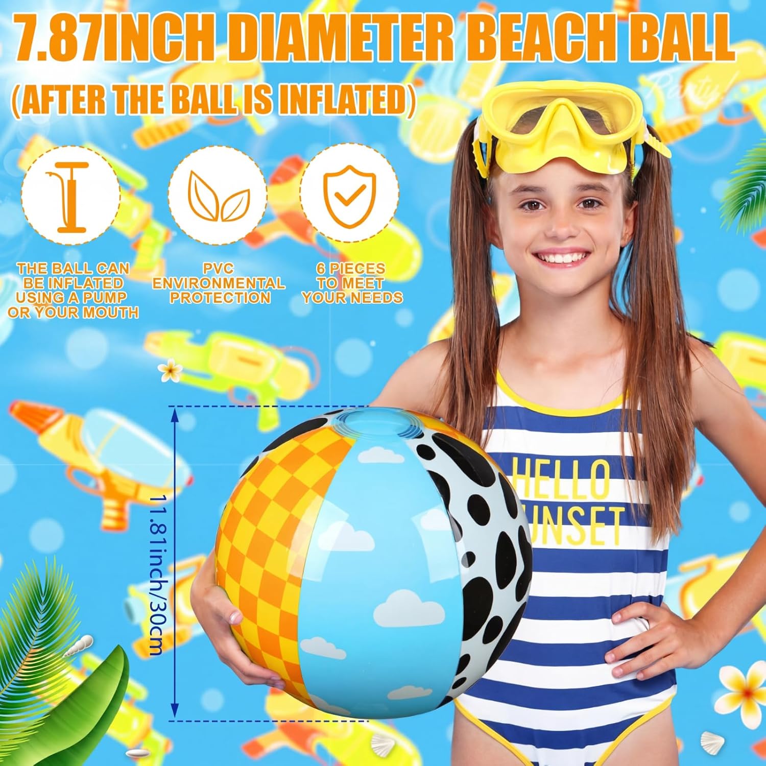 Hollowfly 12 Pack Toy Inspire Game Themed Beach Ball for Kids 7.87" Bulk for Summer Pool and Beach Game Gifts Two Infinity and Beyond Birthday Party Supplies End of the Year Class Decoration Favor