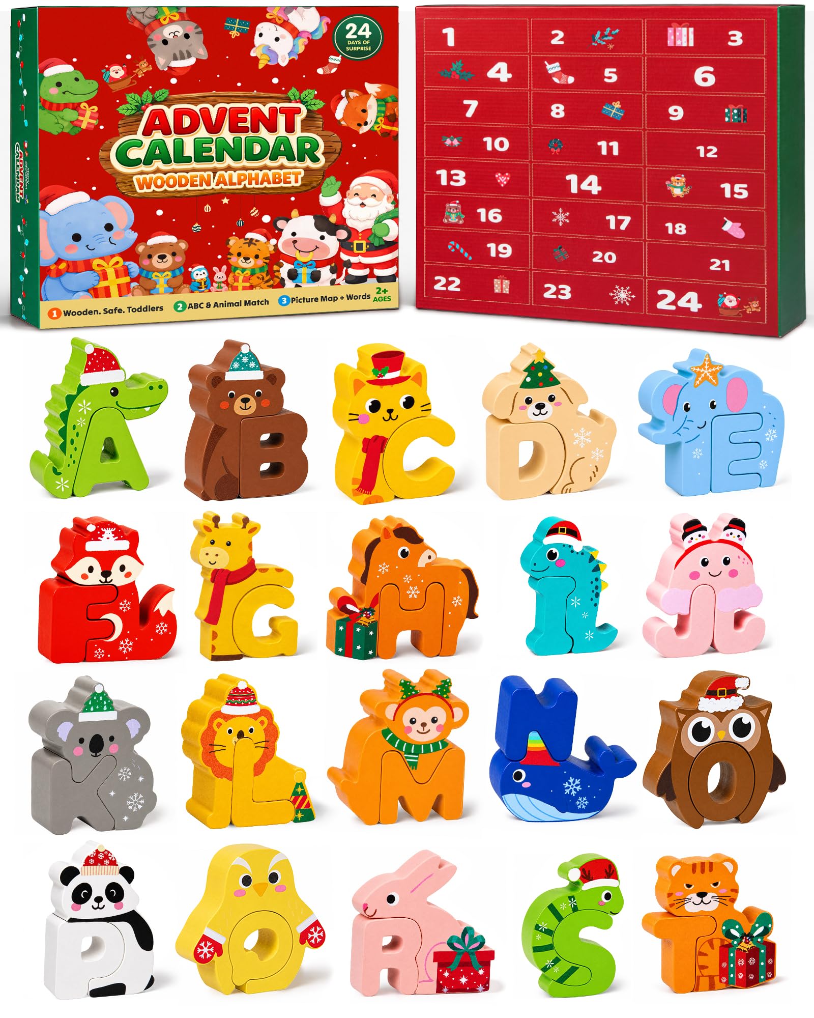 Advent Calendar 2026 Animal Alphabet Matching Puzzles for Toddlers 26 PCS