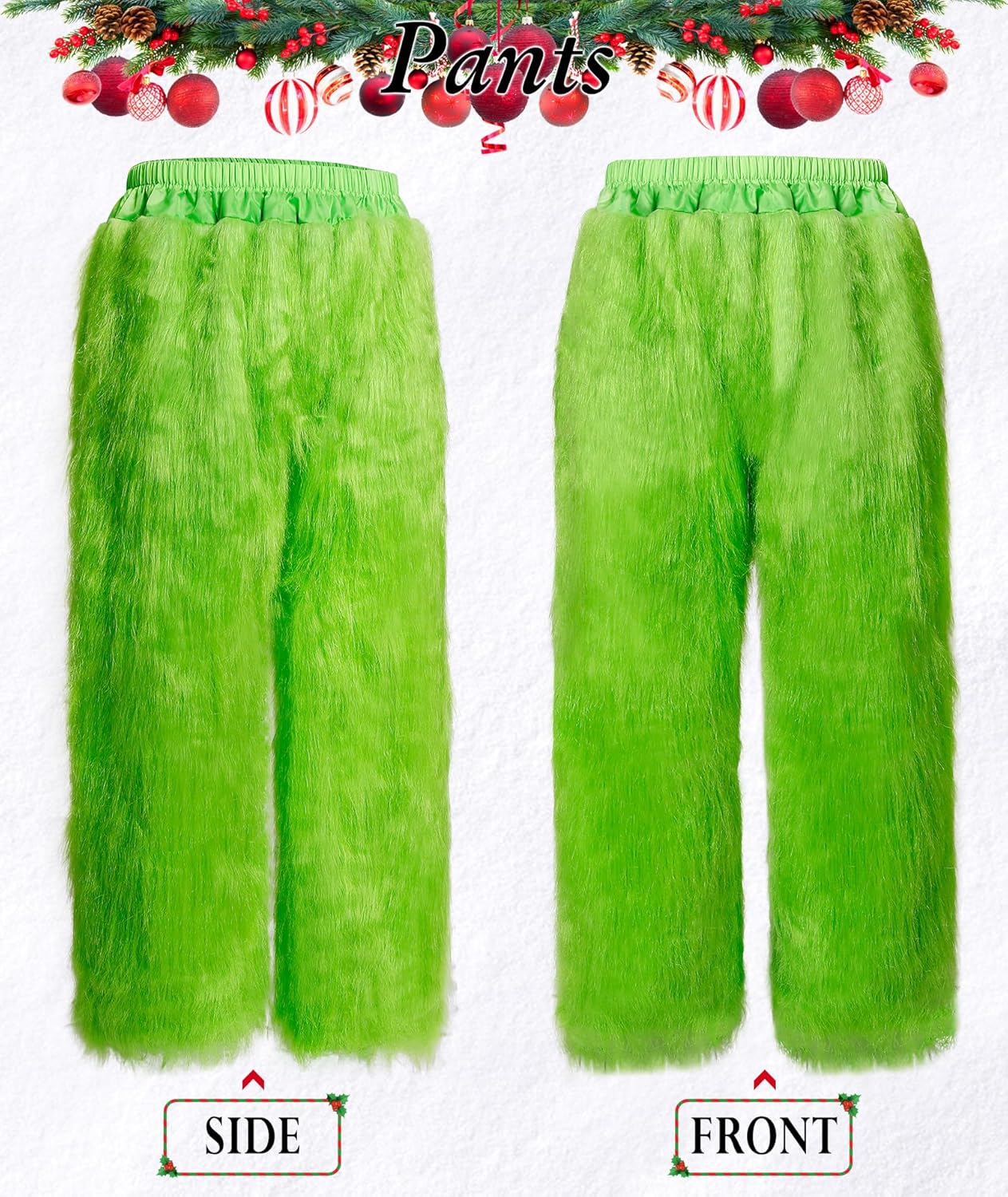 Santa Claus Costume, Halloween Costumes Adult for Men 8PCS Deluxe Funny Cosplay Santa Outfit. - Image 4