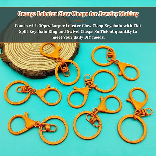 Miniatura 2 de 30 llaveros con cierre de langosta para fabricación de joyas, broches de metal giratorios con cierres giratorios, clips de gancho, anillo de llavero