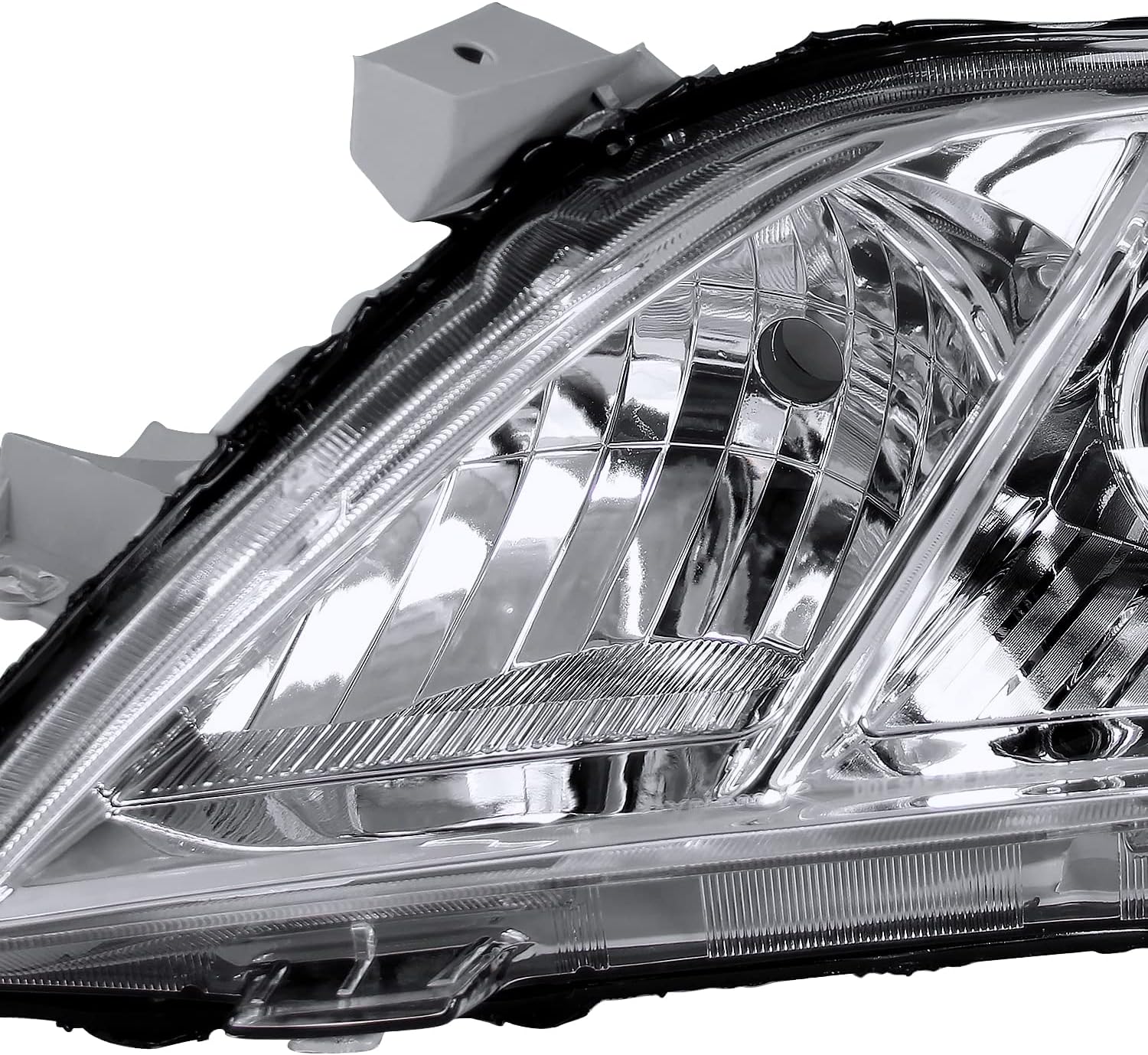 SPEC-D TUNING Chrome Projector Headlights W/Amber Reflector Compatible with 2007-2009 Toyota Camry, Left + Right Pair Headlamps Assembly