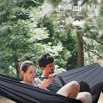 ANYOO Cotton Hammock Portable Camping Hammocks For Hanging Sturdy Garden Comfortable Fabric Hammock With Tree Straps Up To 660lbs With Travel Bag For Camping Outdoor Indoor Patio Backyard P 97912191