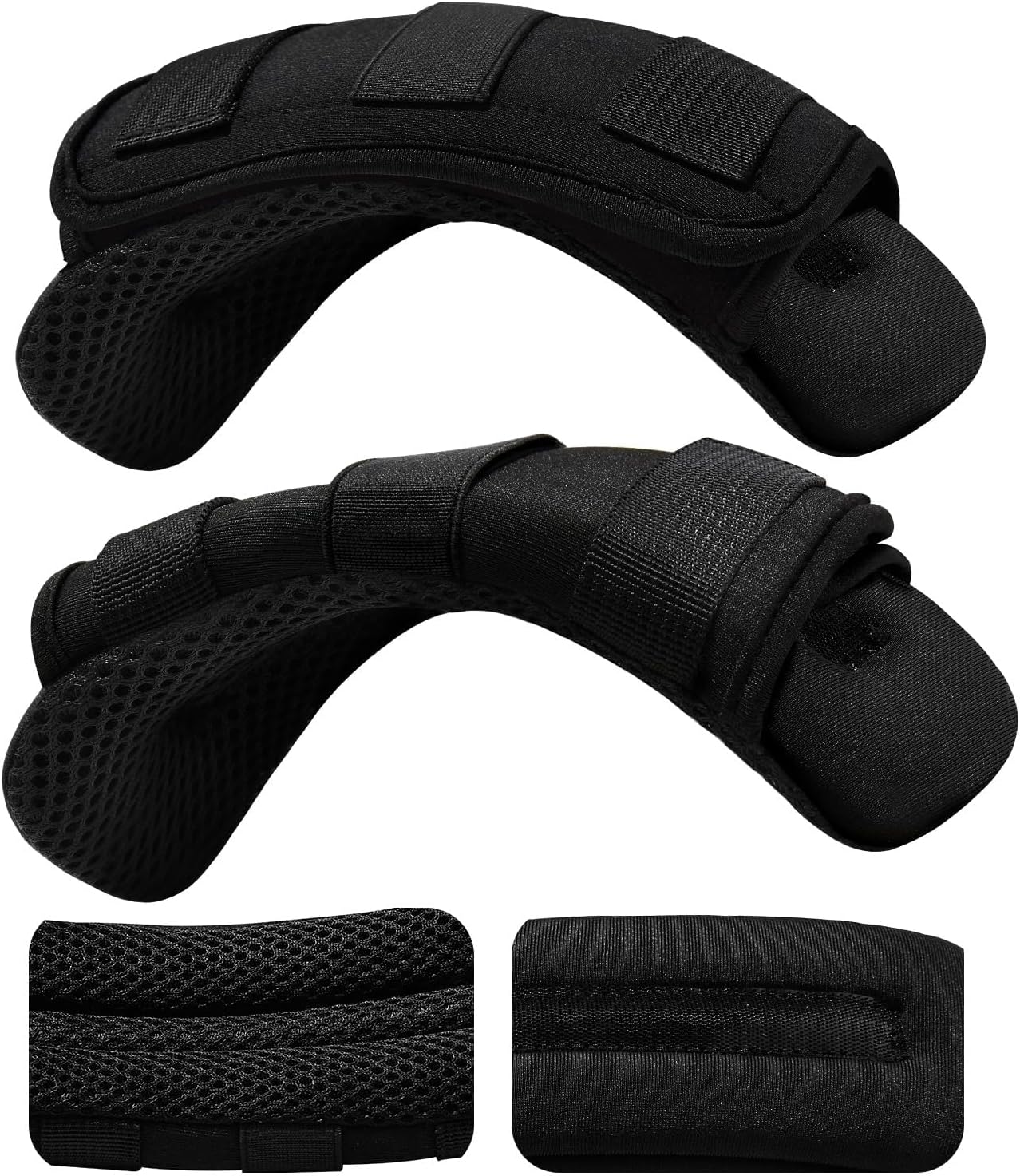 Tactical Shoulder Pads, 2 Pack Black Universal Vest Carrier Cushions with Air Mesh, 15x18cm Removable Strap Padding