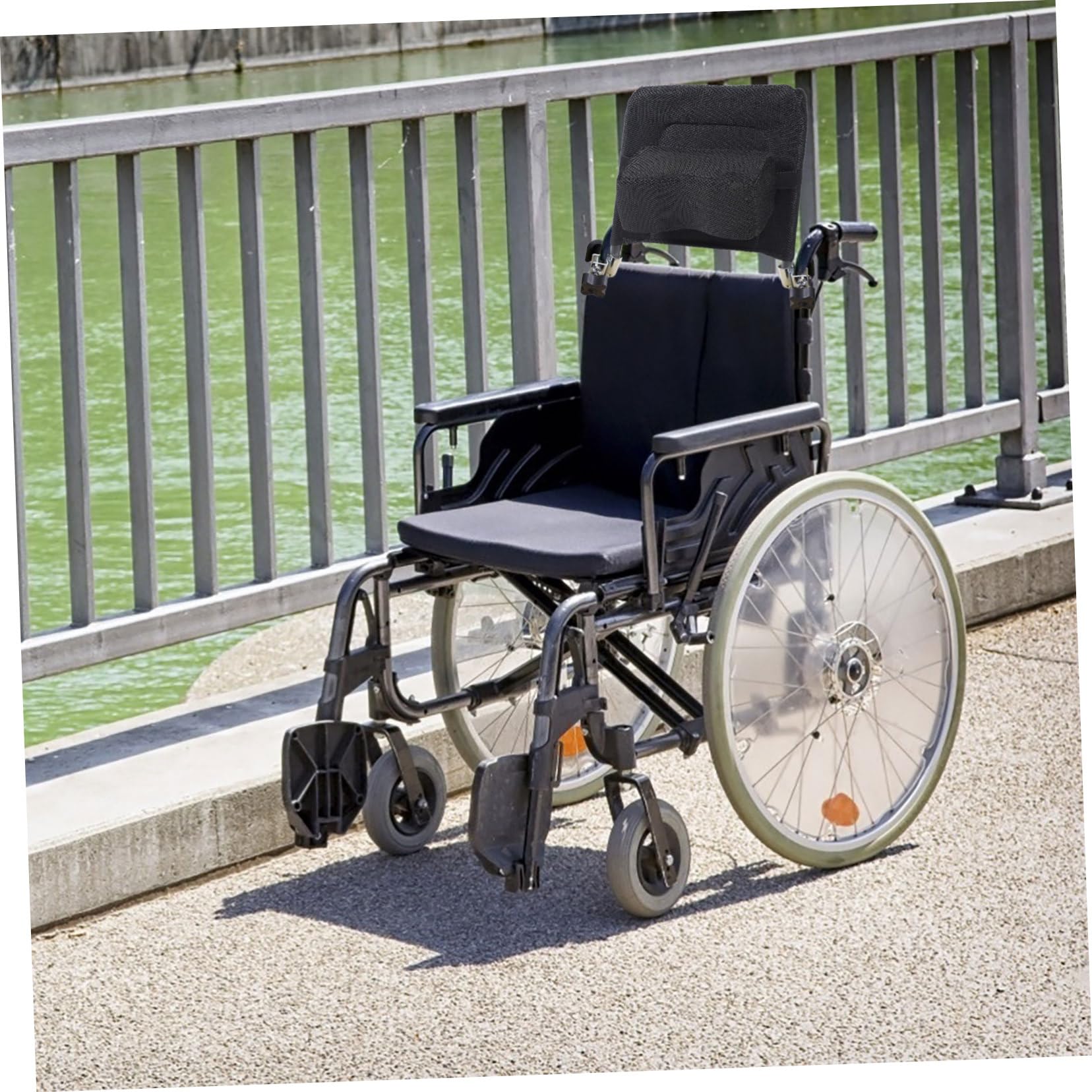 Accesorios Silla de Ruedas Respaldo Elevable y Desmontable, Extensor de Respaldo, Acero al Carbono y Malla Negra para Silla de Ruedas | Acero al Carbono, Acabado Acolchado y Suave, Accesorio para Reposacabezas y Cuello
