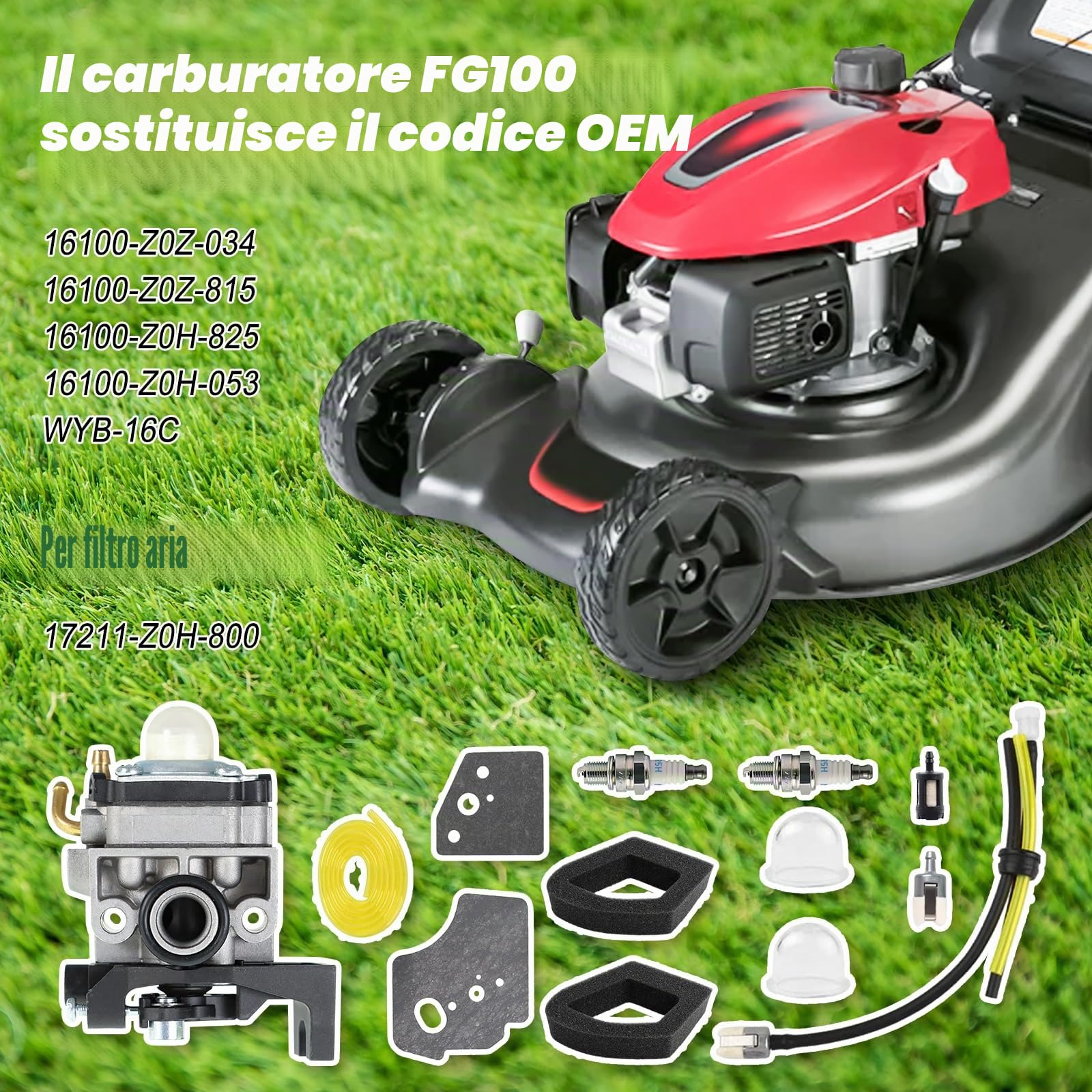 Kit carburatore per Honda GX 35 GX25 GX25N GX25NT GX35NT FG110 FG110K1 HHT35 HHT35S, 4 cicli di sostituzione motore 16100-Z0Z-034 16100-Z0Z-815 16100-Z0H-815 25 16 100-Z0H-053
