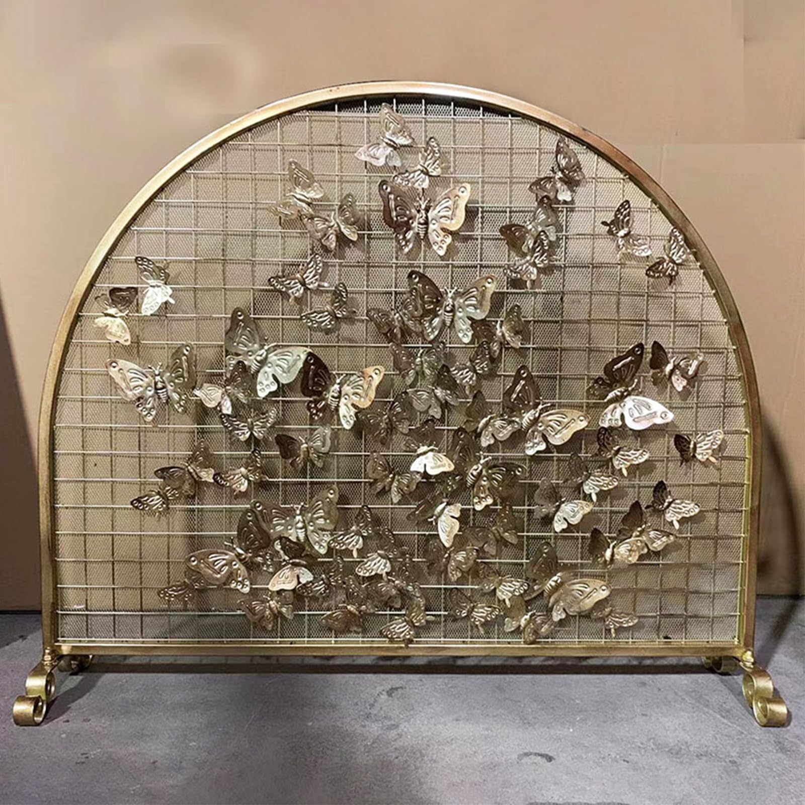 Fireplace Screens Decorative Fire Place Screen Pantalla De Chimenea Decoración, Valla De Chimenea De Malla Metálica,Protector Chimenea,Salvachispas Chimenea leña,Antichispas para Chimeneas de Leña