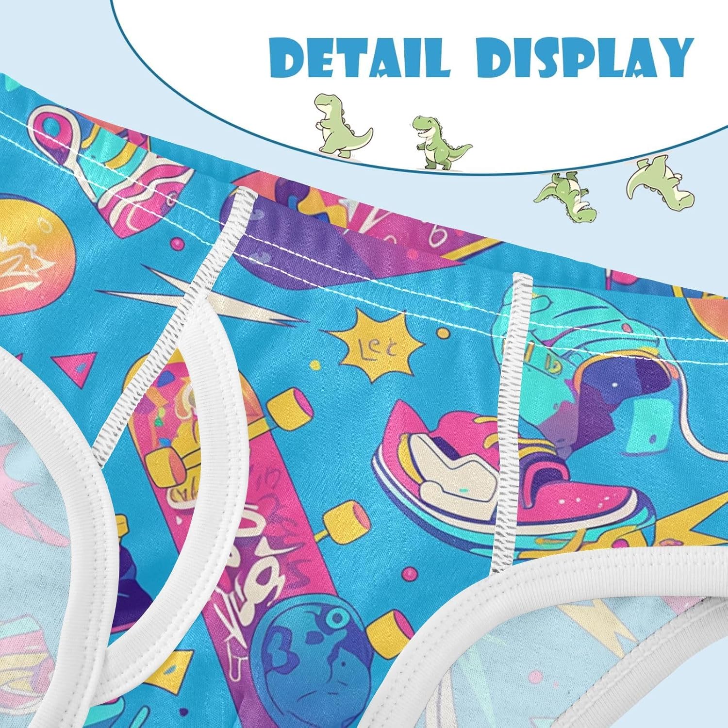 visesunny Boys Cotton Underwear Hip Hop Skateboard Printed Toddler Soft Training Briefs Size 2T-8Y for Kids