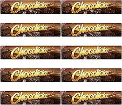 Kit C/10 Unidades Biscoito Chocolícia Recheado Chocolate