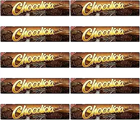 Kit C/10 Unidades Biscoito Chocolícia Recheado Chocolate