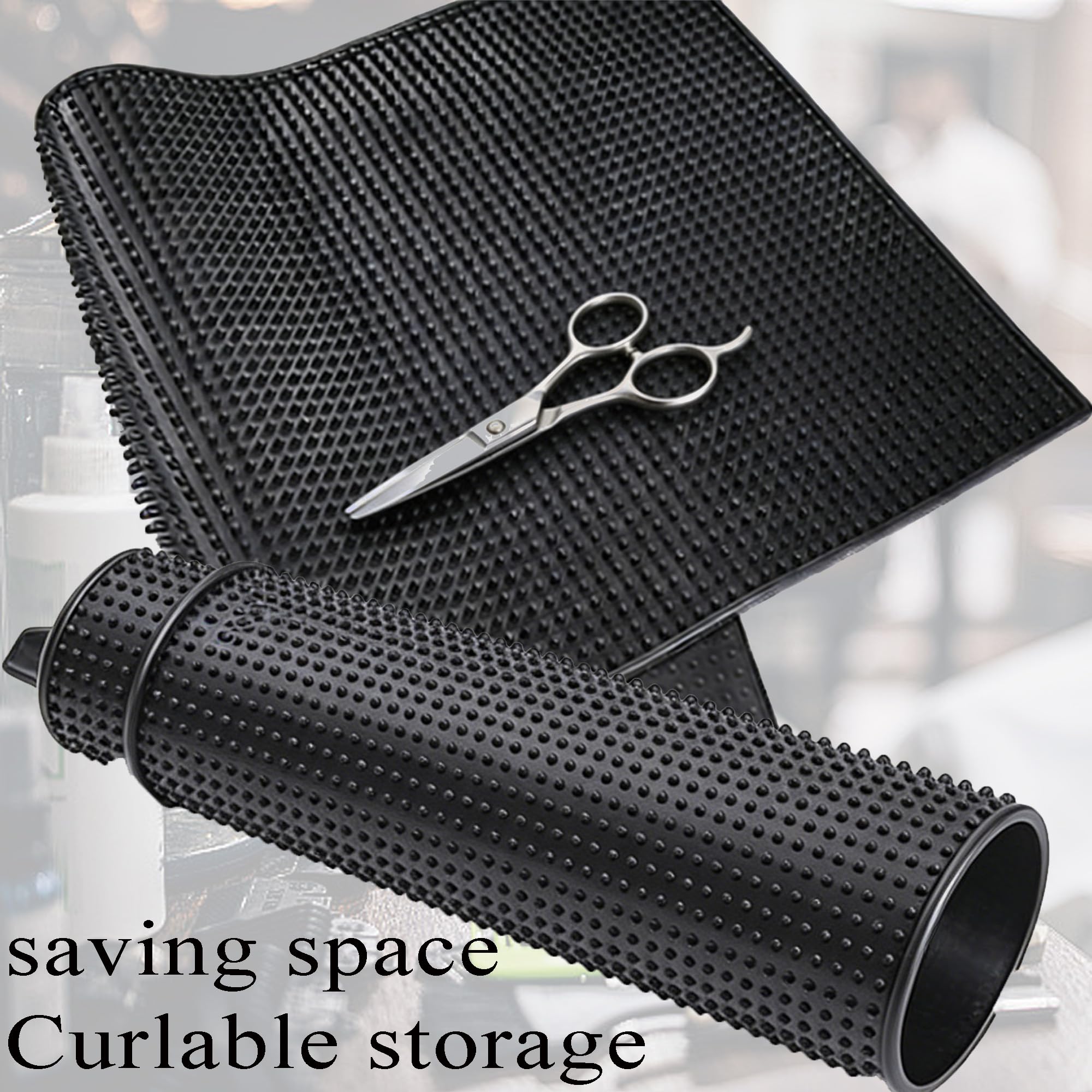 Friseur Matte, Barber Station Matte, 30×60cm Anti Rutsch Barber Organizer Mat, Anti-Rutsch Hitzebeständig Bis Faltbare Silikon, Tool Pad Für Den Salon Shop